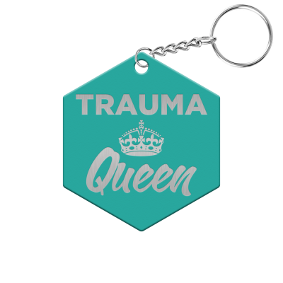 Trauma Queen Hexagon Keychain